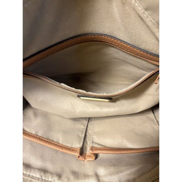 Rosetti Beige Tote With Brown Accents Multiple Compartments & Zipper Closure - Picture 8 of 13